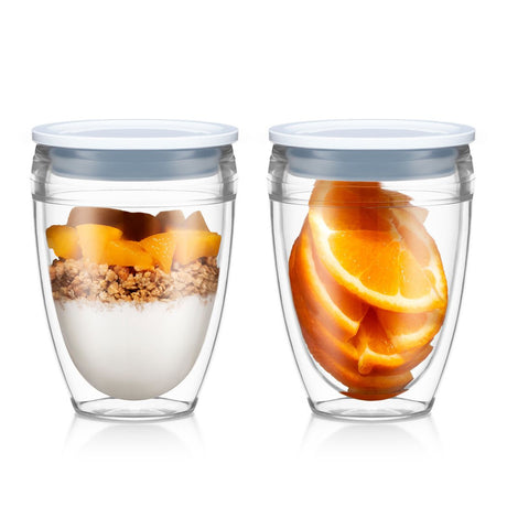 Image - Bodum PAVINA TO GO 2 pcs Double Wall Tumbler, 0.3L, 10oz with Lid, Blue Moon