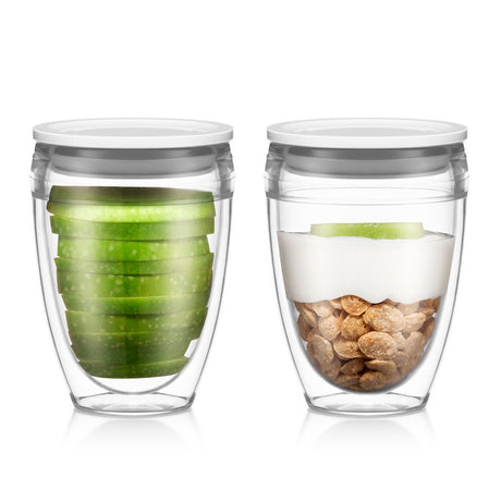 Image - Bodum PAVINA TO GO 2 pcs Double Wall Tumbler, 0.3L, 10oz with Lid, Shadow