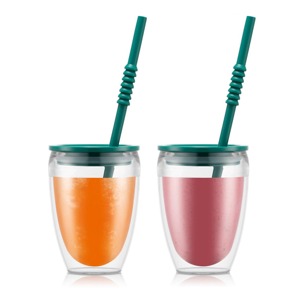 Image - Bodum PAVINA TO GO 2 Pieces Double Wall Tumbler, 0.3L, 10oz With Lid & Straw, Forest