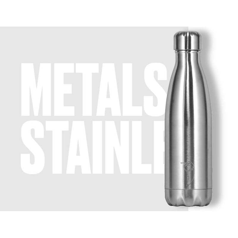 Image - Chilly's Bottles Chilly's Metal Stainless Steel Water Bottle, Silver, 500ml