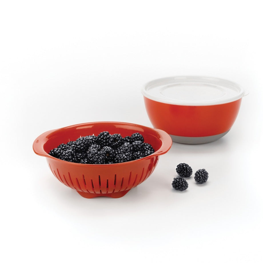 OXO Good Grips 3 Piece Nesting Mixing Bowl Set with Handles, Red, Green &  Blue, 1 Piece - Harris Teeter