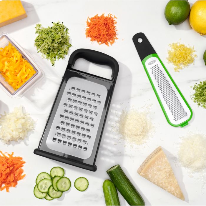 Image - OXO Good Grips Etched Box Grater with Removable Zester, Black