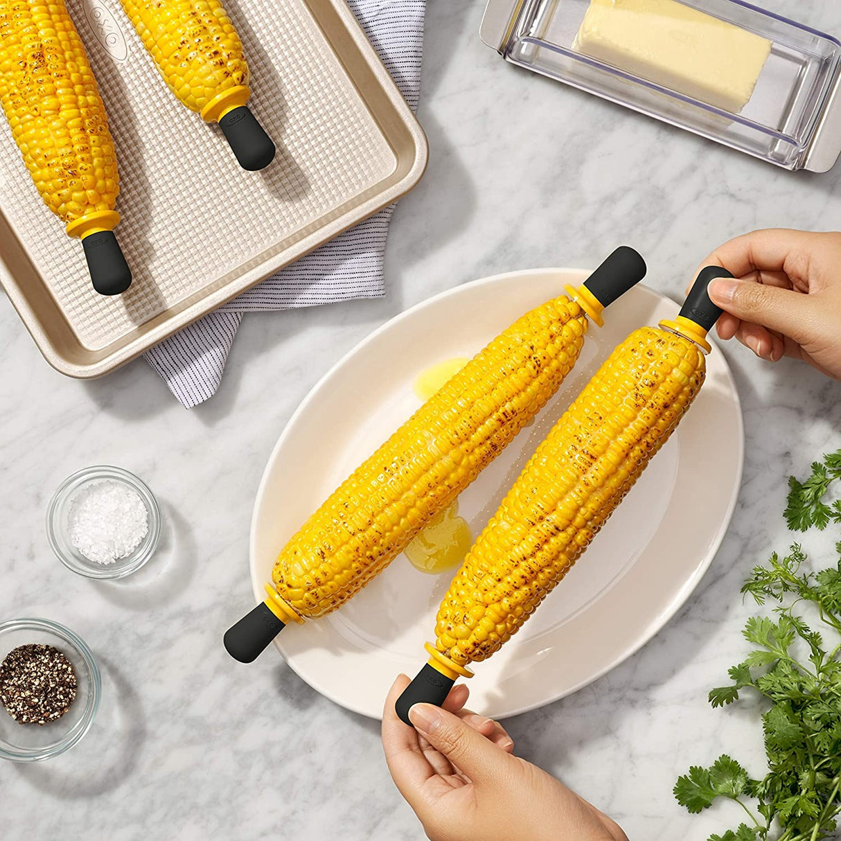 Image - OXO Good Grips Corn Holders, Yellow