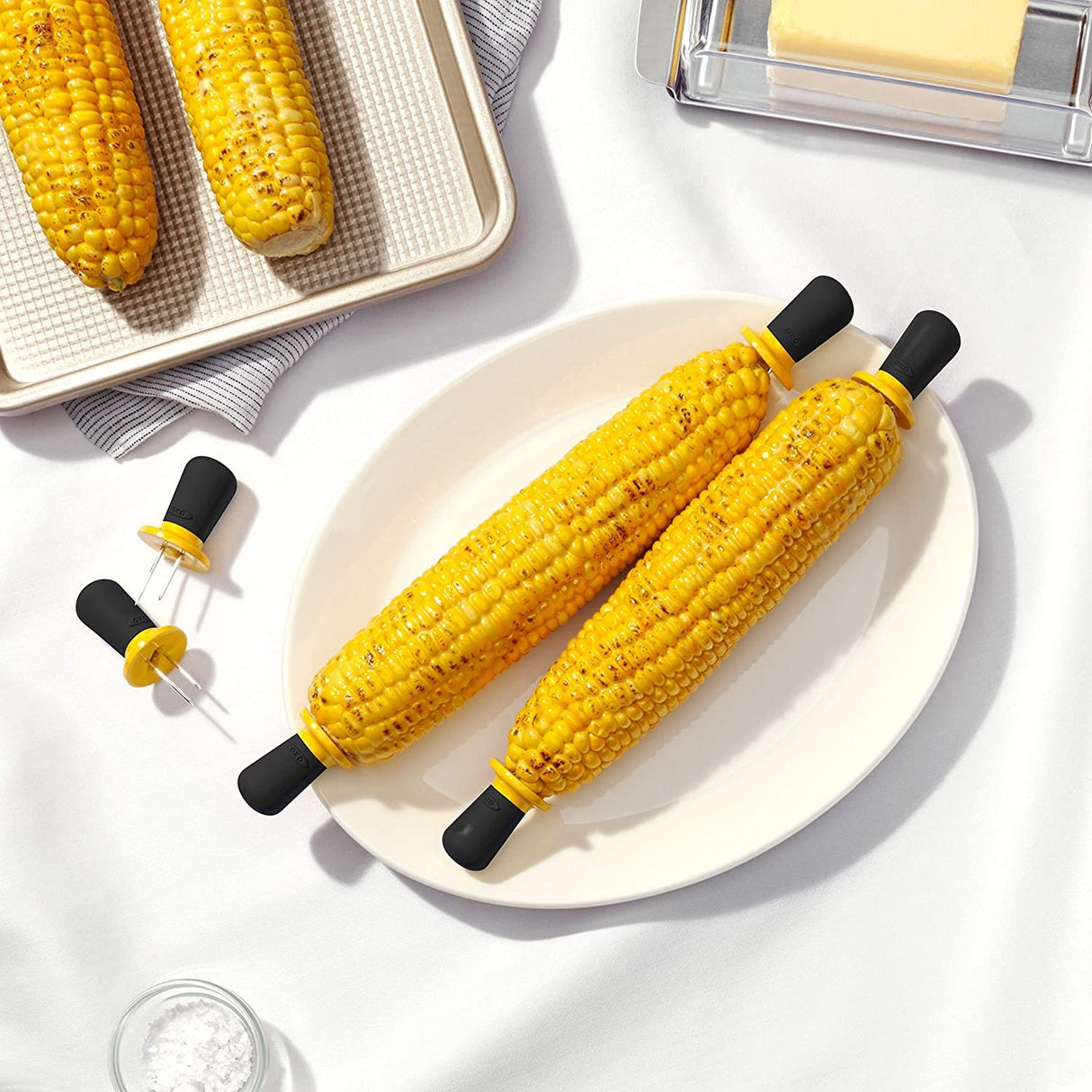 Image - OXO Good Grips Corn Holders, Yellow