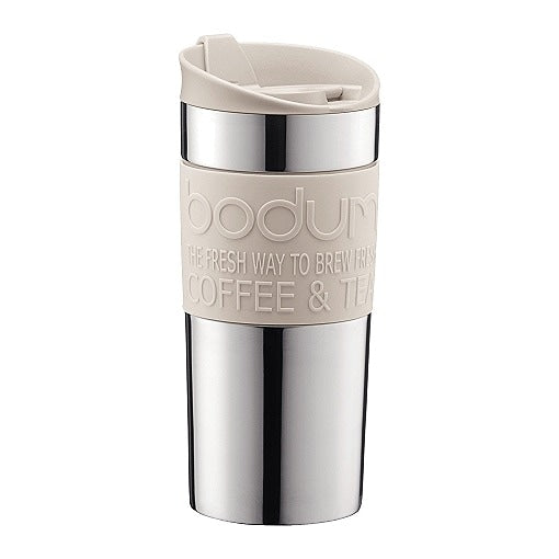 Image - Bodum Stainless Steel Vacuum Travel Mug, Small, 0.35L (12oz), Off-White