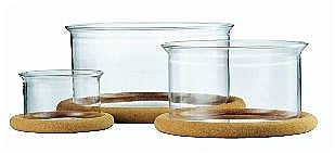 Image - Bodum® Glass Bowls with Cork Coaster Hot Pot Set, Pack of 3, Clear