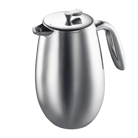 Image - Bodum COLUMBIA Coffee Maker, Double Wall, 8 Cup, 1.0L, 34oz, Stainless Steel, Matt Chrome
