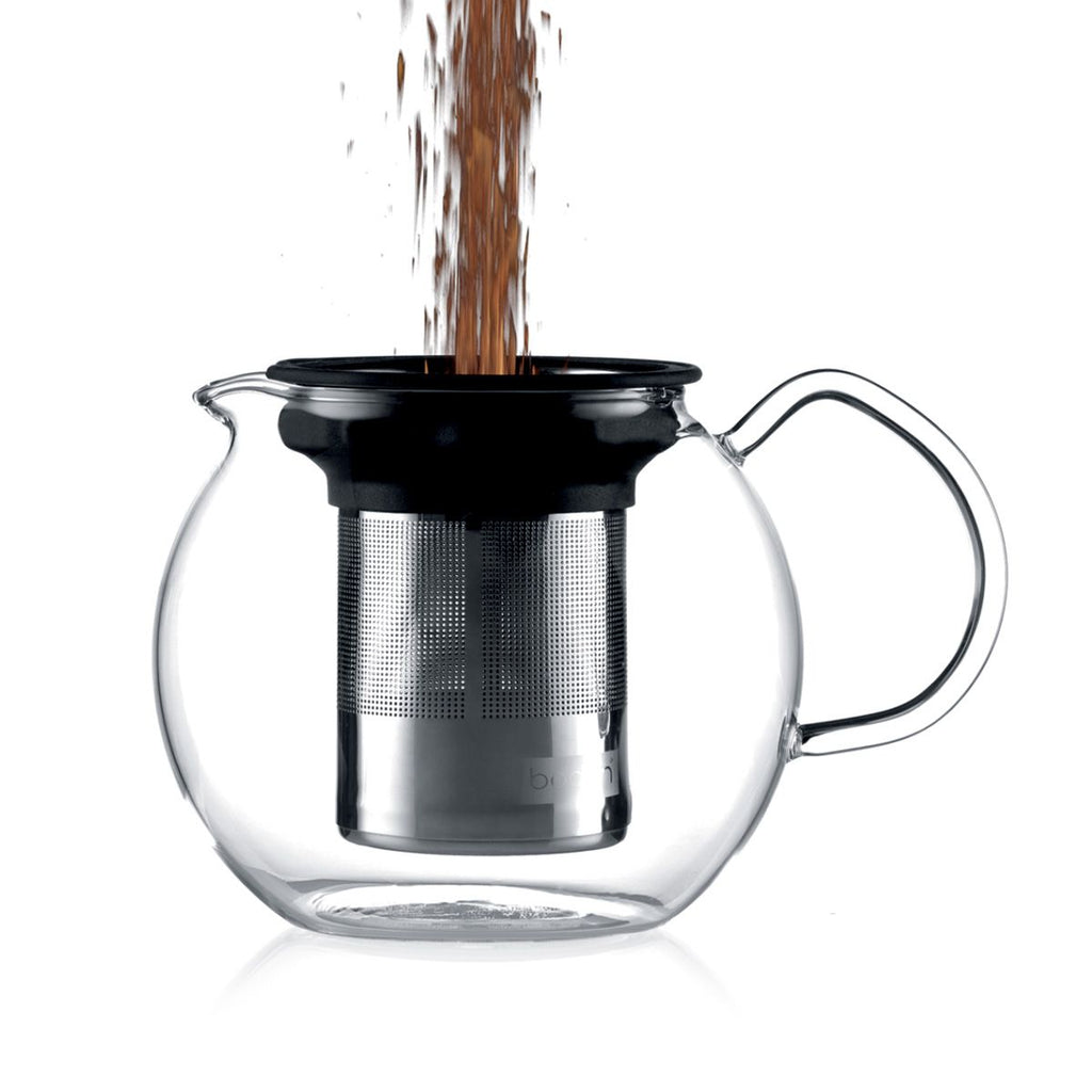 Image - Bodum ASSAM Tea Press Pot with Stainless Steel Filter 1L + Bodum BISTRO 6 Pcs Coffee Mug 0.35L, Bundle of 2