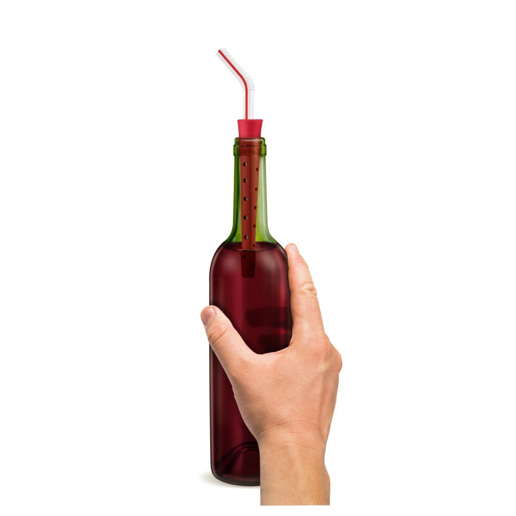 Image - Kitchen Craft Fred Bendy Straw-Shaped Wine Aerator, Red