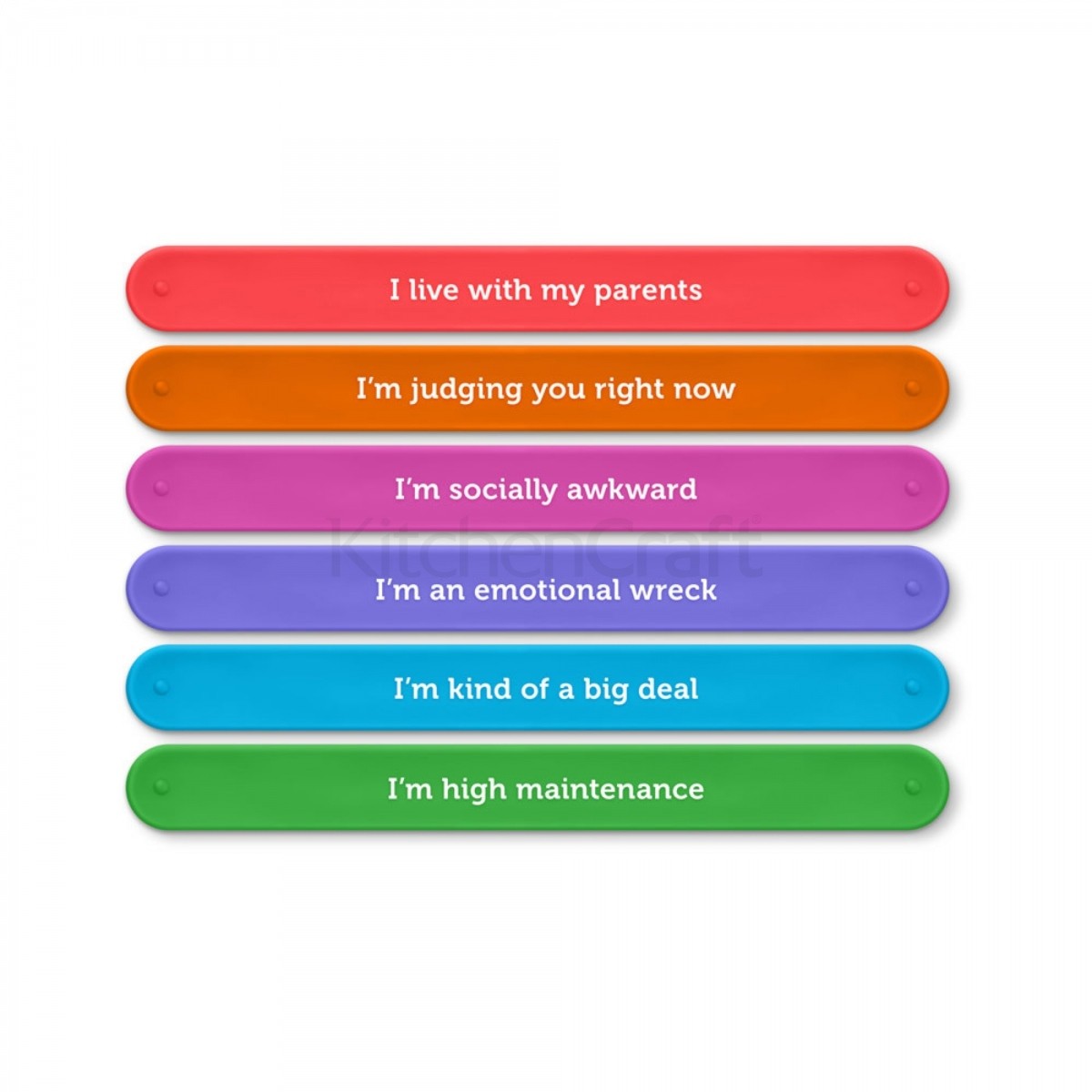 Image - Kitchen Craft Fred Slap Happy Slap Bracelet Drink Markers, Blue
