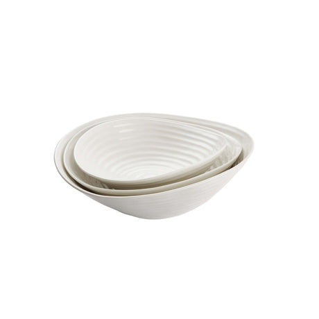 Portmeirion Sophie Conran Porcelain Salad Bowls, Set of 3, White