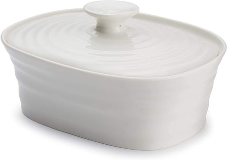 Portmeirion Sophie Conran Covered Porcelain Butter Dish, White