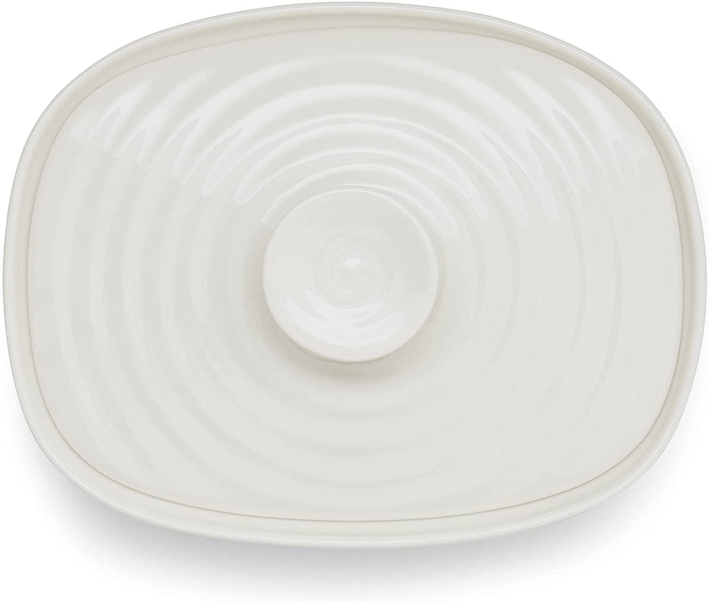 Portmeirion Sophie Conran Covered Porcelain Butter Dish, White