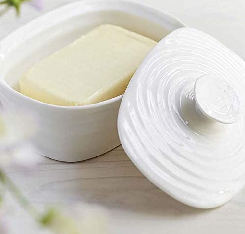 Portmeirion Sophie Conran Covered Porcelain Butter Dish, White