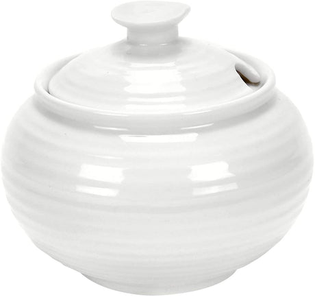 Portmeirion Sophie Conran Porcelain Covered Sugar Bowl, White