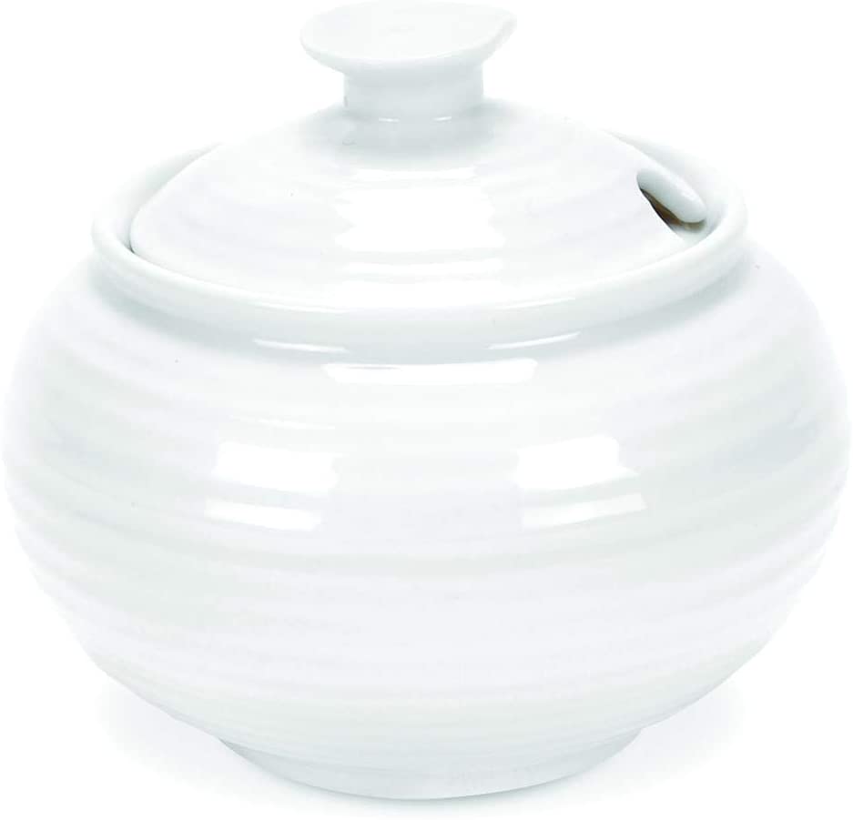 Portmeirion Sophie Conran Porcelain Covered Sugar Bowl, White