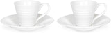 Portmeirion Sophie Conran Porcelain Espresso Cup & Saucers, Set of 2, White