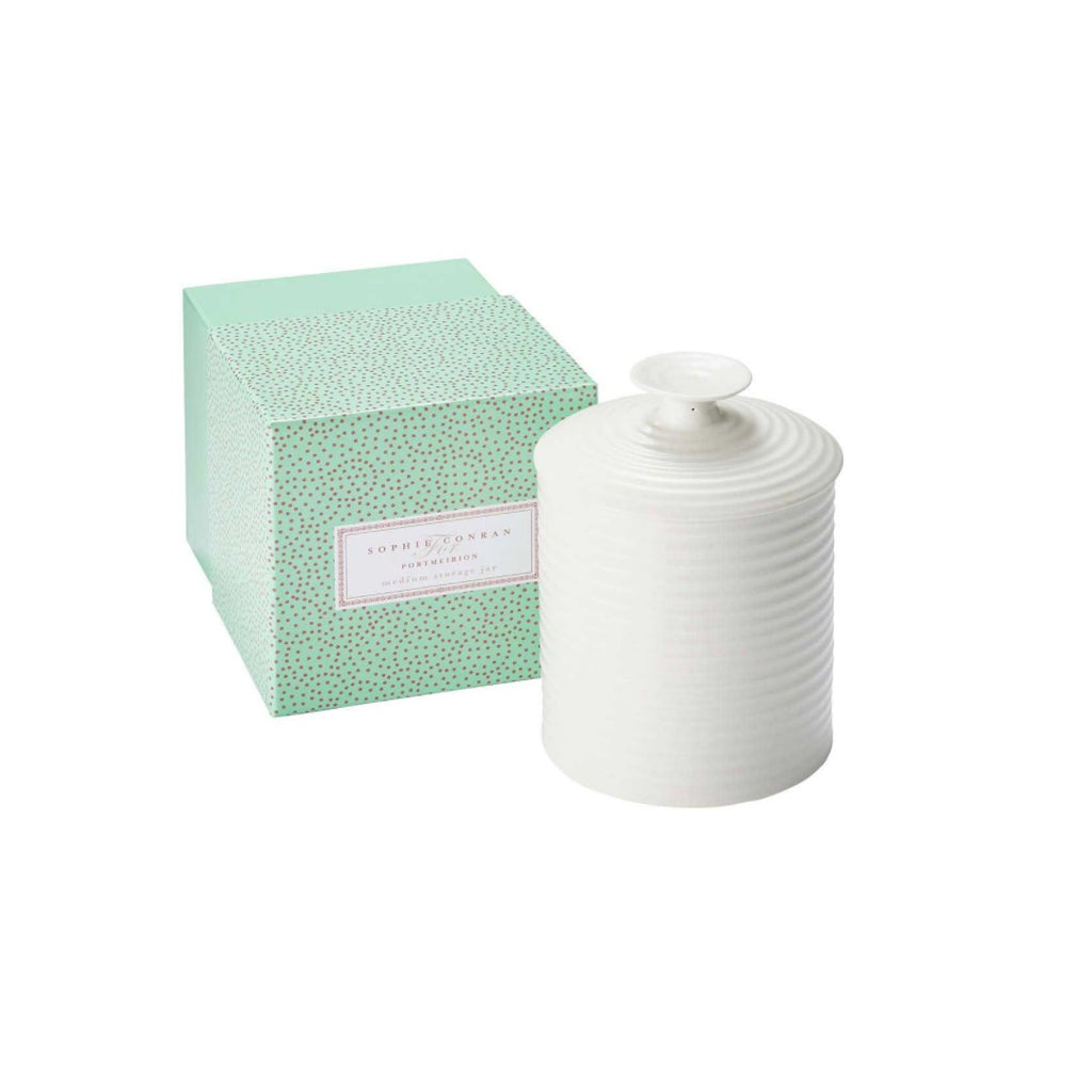 Portmeirion Sophie Conran Ceramic Medium Storage Jar, 1.1 Litre, White