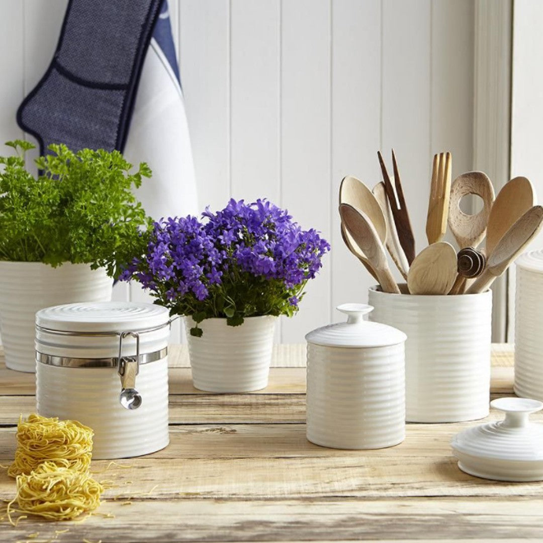 Portmeirion Sophie Conran Ceramic Medium Storage Jar, 1.1 Litre, White