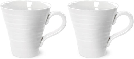 Portmeirion Sophie Conran Porcelain Small Solo Mugs, Set of 2, White
