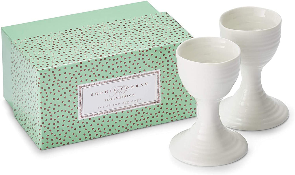 Portmeirion Sophie Conran Porcelain Egg Cups, Set of 2 ,White