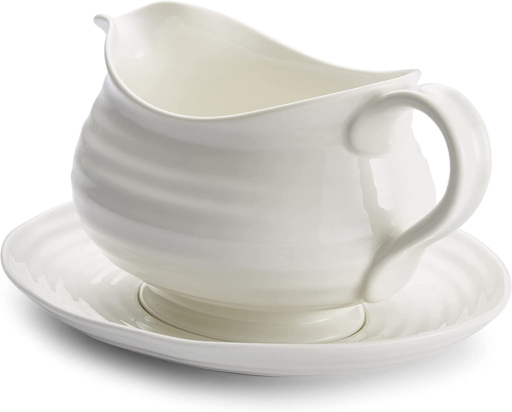 Image - Portmeirion Sophie Conran White Gravy Boat And Stand