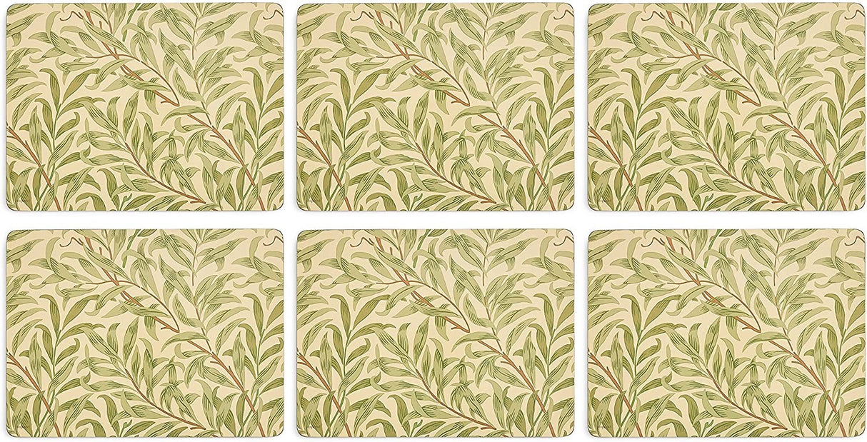 Image - Pimpernel Morris & Co. Willow Bough Green Placemats Set Of 6