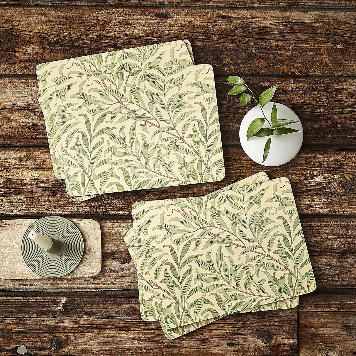 Image - Pimpernel Morris & Co. Willow Bough Green Placemats Set Of 6