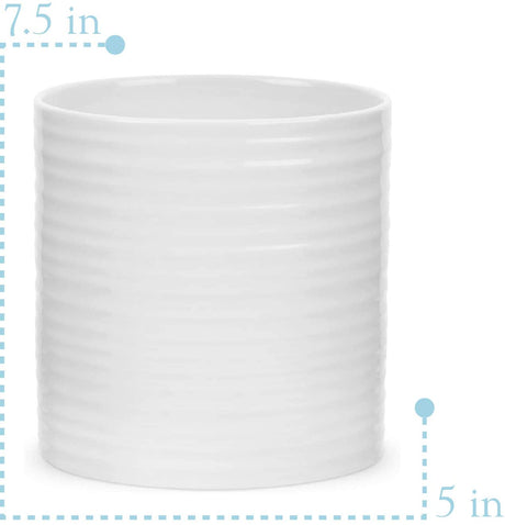 Portmeirion Sophie Conran Porcelain Large Oval Utensil Jar, White