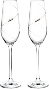 Portmeirion Auris Crystal Champagne Flute Glasses, Set Of 2