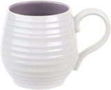 Portmeirion Sophie Conran Porcelain Honey Pot Barrel Mug, 10oz, Set Of 4, Mulberry