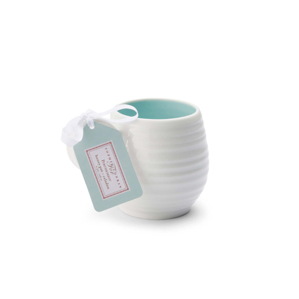 Portmeirion Sophie Conran Porcelain Honey Pot Barrel Mug, 10oz, Set Of 4, Celadon