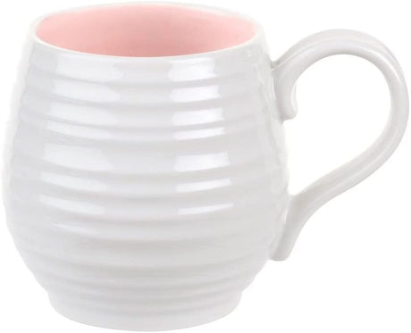 Portmeirion Sophie Conran Porcelain Honey Pot Barrel Mug, 10oz, Set Of 4, Pink