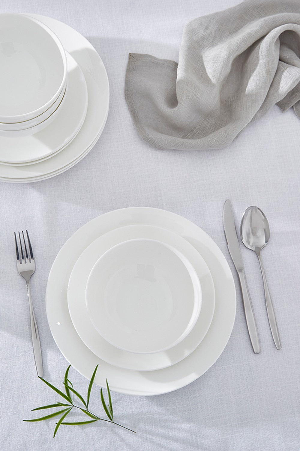 Portmeirion Sophie Conran Porcelain Coupe Dinner Set , 12 Piece Set,  White