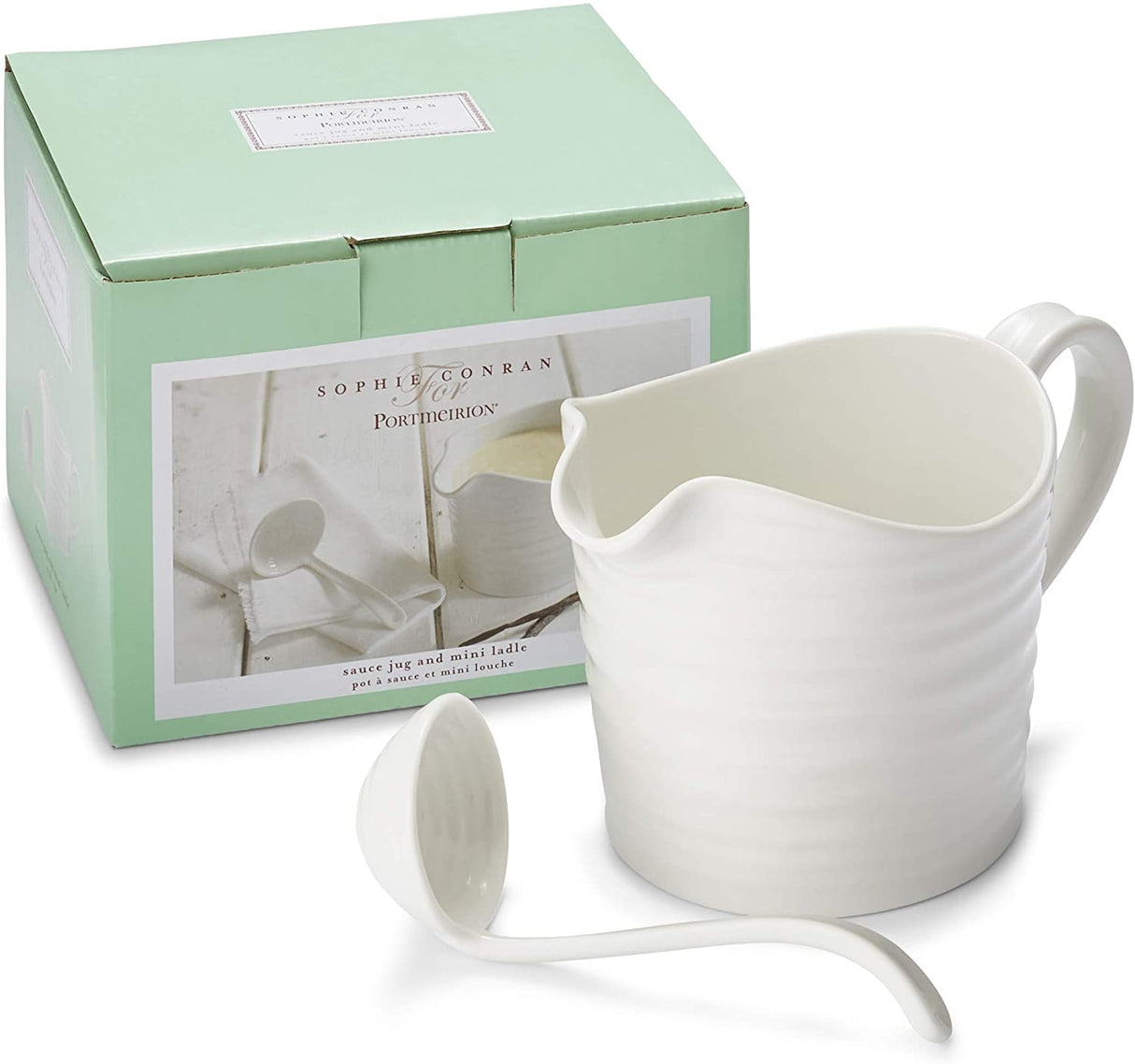 Portmeirion Sophie Conran Porcelain Sauce Jug & Mini Ladle