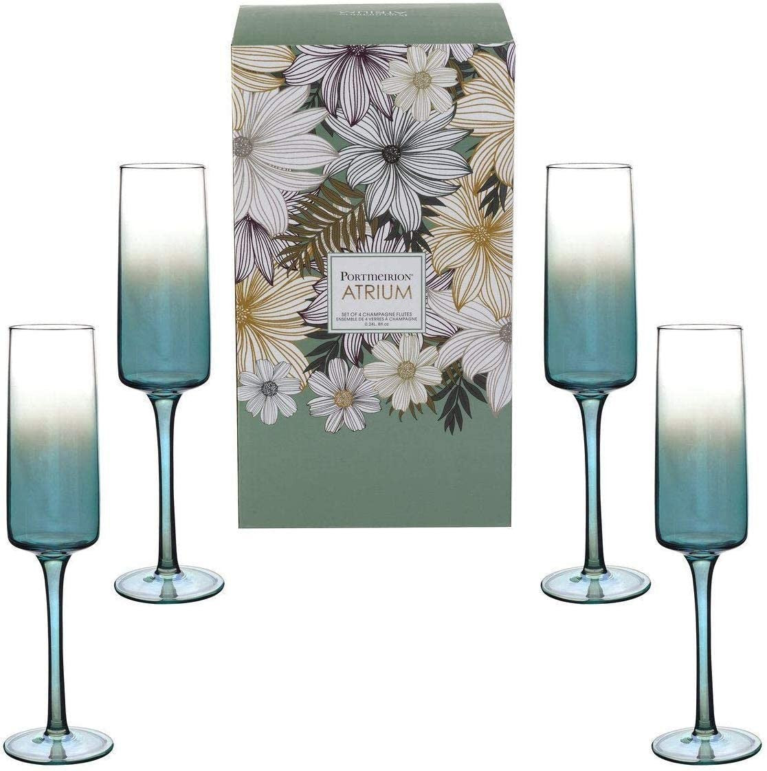 Portmeirion Atrium Champagne Flute Glasses, Set Of 4