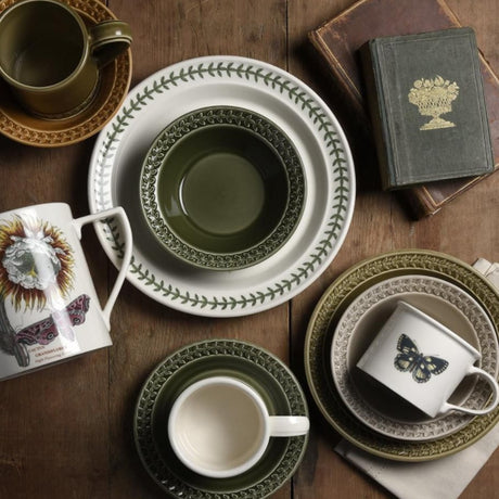 Portmeirion Botanic Garden Earthenware Harmony Plates, Set Of 4, Moss Green