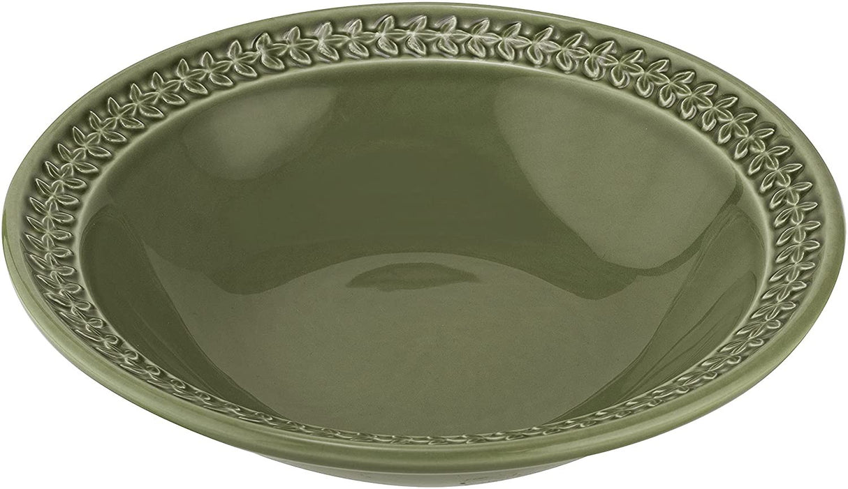 Portmeirion Botanic Garden Earthenware Harmony Pasta Bowl, Set of 4, Forest Green