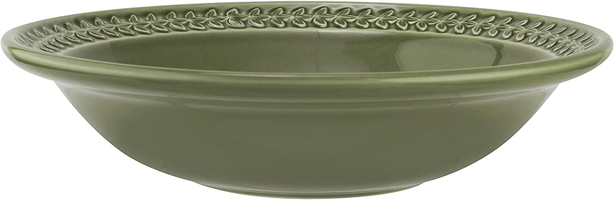 Portmeirion Botanic Garden Earthenware Harmony Pasta Bowl, Set of 4, Forest Green