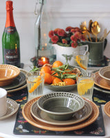 Portmeirion Botanic Garden Earthenware Harmony Pasta Bowl, Set of 4, Forest Green