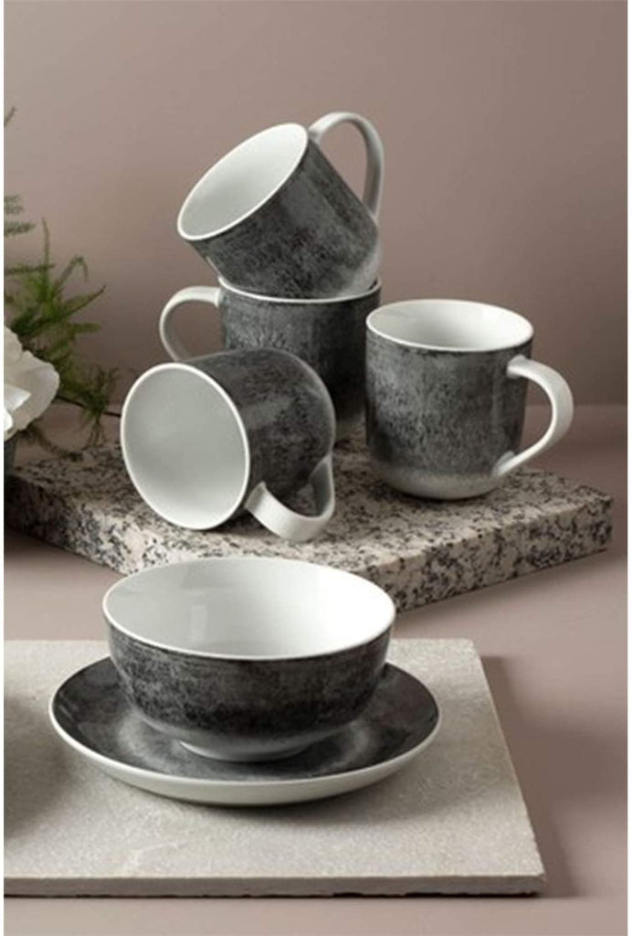 Image - Portmeirion Porcelain Dinnerware Set, 16pcs, Speckle Grey