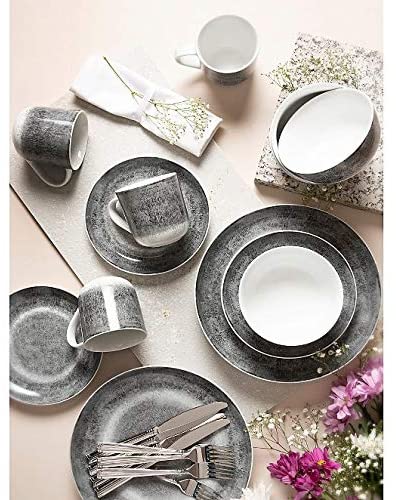 Image - Portmeirion Porcelain Dinnerware Set, 16pcs, Speckle Grey