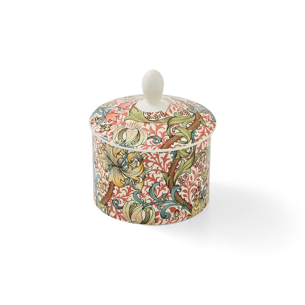 Image - Spode Morris & Co. Golden Lily Sugar Bowl With Lid