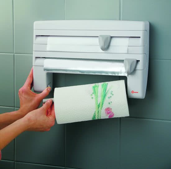 Image - Metaltex Roll & Roll Kitchen Tissue Roll Dispenser, 2-Rolls, Built-In Knives
