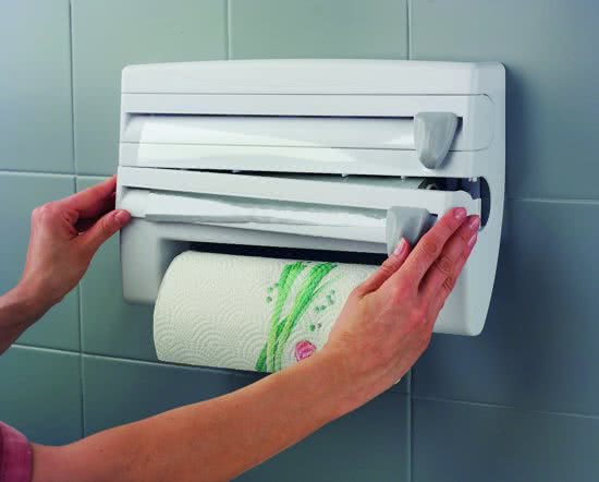Image - Metaltex Roll & Roll Kitchen Tissue Roll Dispenser, 2-Rolls, Built-In Knives