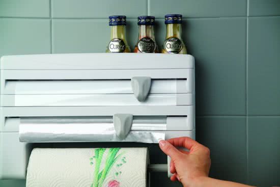 Image - Metaltex Roll & Roll Kitchen Tissue Roll Dispenser, 2-Rolls, Built-In Knives