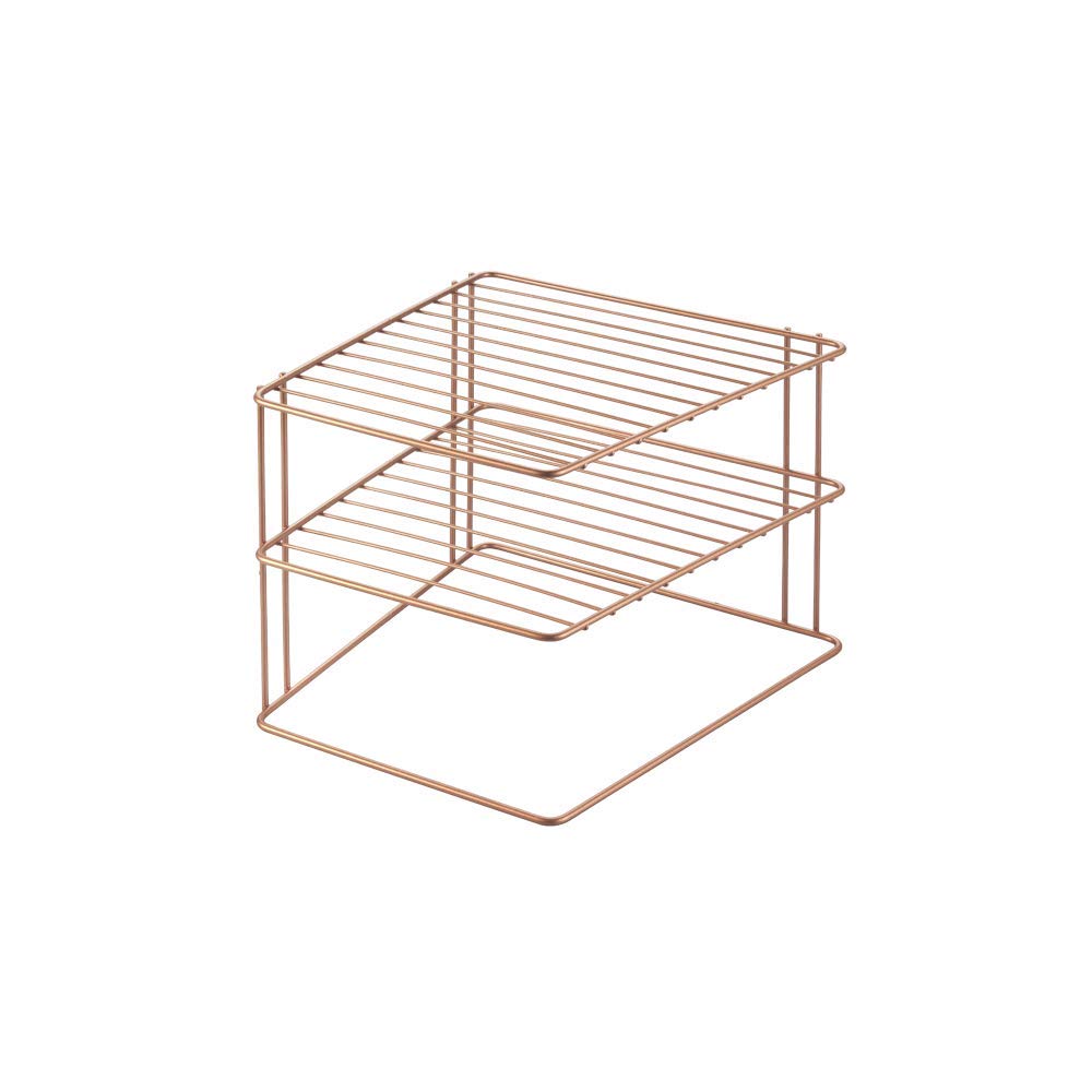 Image - Metaltex 'Palio' 2-Tier Corner Shelf, 25cm, Rose Gold