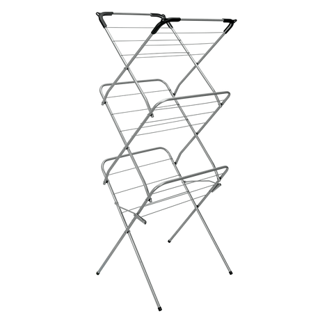 Image - Metaltex Concerto Slim 3 Tier Drying Rack, Silver