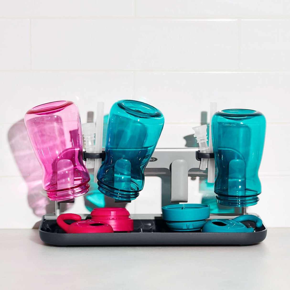 Image - OXO Good Grips Water Bottle Drying Rack, Grey