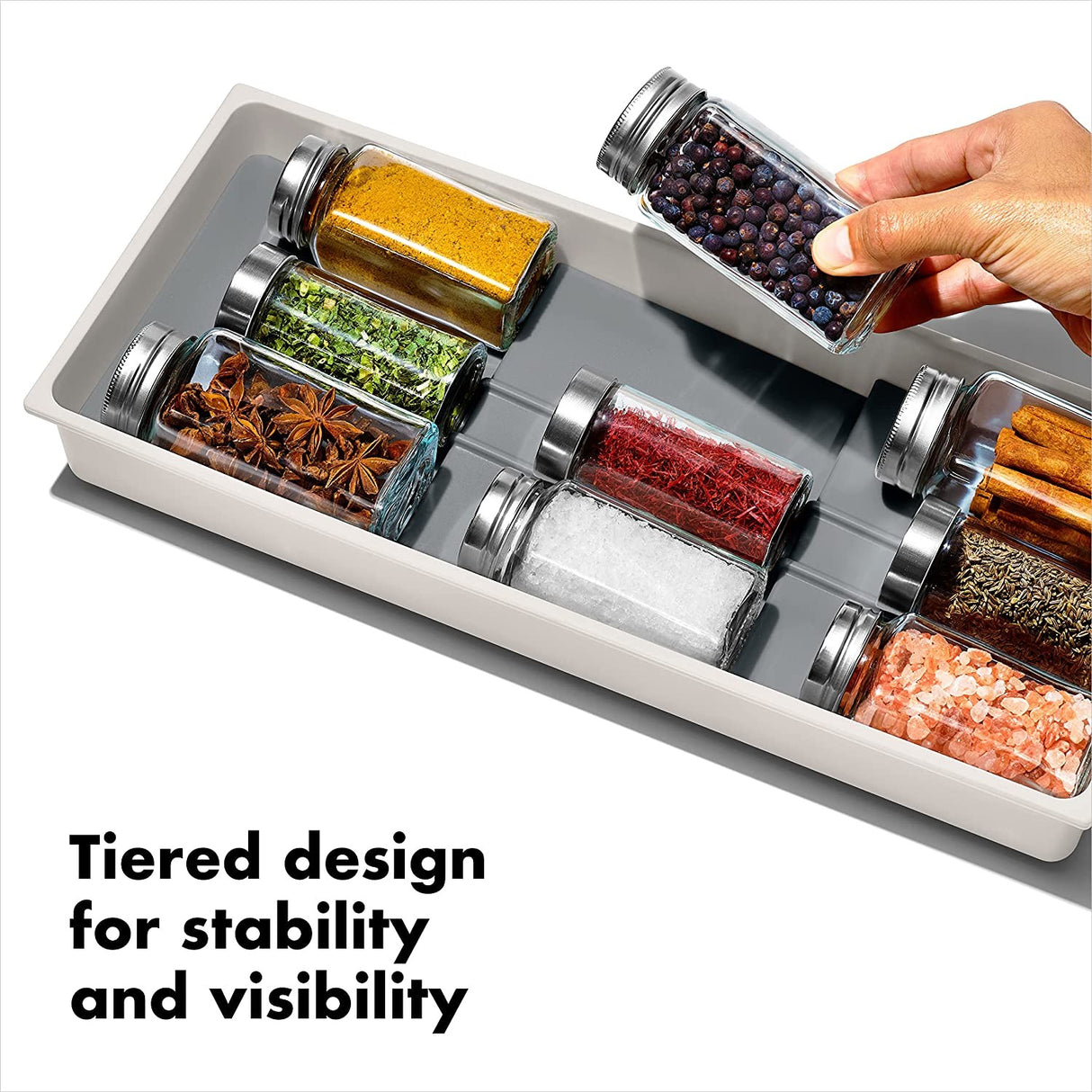 Image - OXO Good Grips Compact Spice Drawer Organiser, White